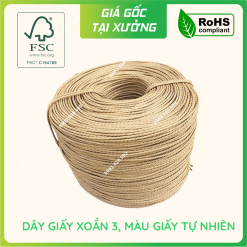 Dây giấy se 3 sợi màu tự nhiên phi 4mm