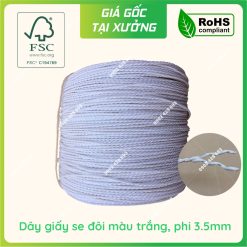 Dây giấy xoắn tròn 2 sợi màu trắng