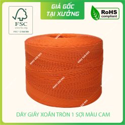 Dây giấy xoắn tròn 1 sợi màu cam