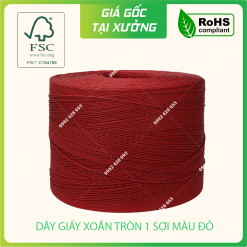Dây giấy xoắn tròn 1 sợi màu đỏ